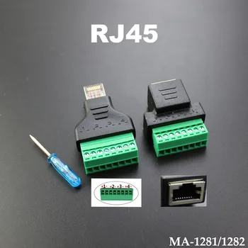 1 compl. Kvalitetan RJ45 Ethernet Muškaraca i Žena NA 8-kontaktni Vijak za Terminal Pretvarač RJ45 Konektor Adapter za video Nadzor DVR