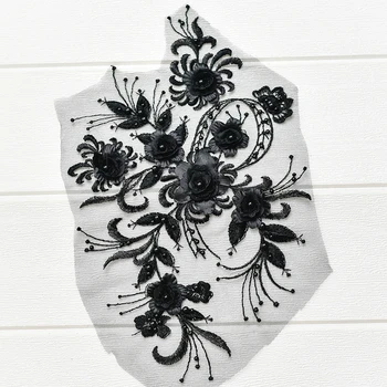 10 Boja 3D Oblog Francuska Čipka vjenčanicu Oblog DIY Svadbena Frizura Čipke Ovratnik Boje Bjelokosti cvjetne čipke Tkanina