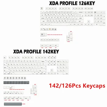 142 Tipke/126 tipki PBT Keycap XDA Profil DYE-SUB Engleski/Japanski Minimalistički Bijeli Za MX Switch Višnje Mehanički Igra Keycap