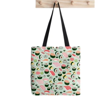 2021 Mušterija Sushi Forever Torba-Тоут S po cijeloj površini, ženska torba-тоут u stilu Харадзюку, torba za kupovinu na ramenu za djevojčice, Žene Холщовая Torba