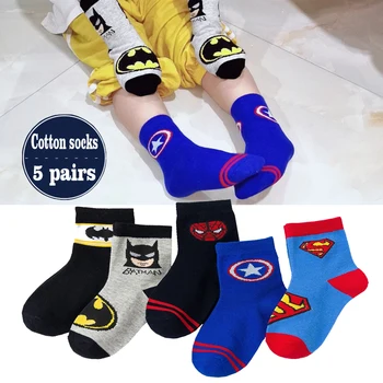 5 parova/lot, Dječje čarape s likovima iz crtića, dječje Čarape, Spring Pamučne Čarape s spider-man Za Dječake i djevojčice, čarape s Minnie