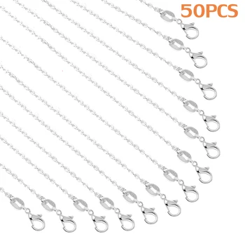 50 Paket Posrebreni Lanac i Ogrlice Chains18 Inču(e) 45 cm Kabela Lanac Veleprodaja za Izradu Nakita Lanca I Ogrlice Nakit