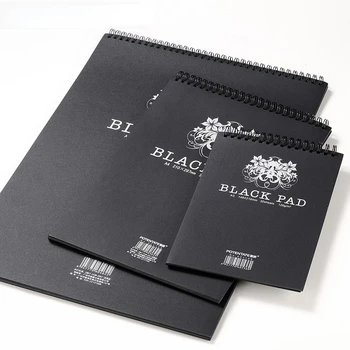 A5 Crna Kartaška Knjiga Za Crtanje blok za crtanje Skica Stripa Klasicni Crni Kartaška Vojska Student Ručno oslikana Mark Notepad Poklon