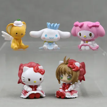 Anime Sanrio Figurica Cinnamoroll Card Captor Sakura Figurice Kitty Model Lutke, Ukrasne Dekoracije Darove, Igračke za Djevojčice