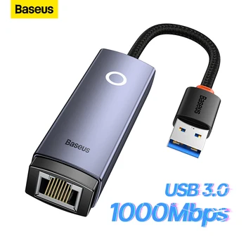 Baseus USB Ethernet Adapter Type C USB3.0 2,0 1000 Mbit/s/100 Mb/s Adapter lan priključak RJ45 za Prijenosna RAČUNALA Nintendo Switch Mi Box
