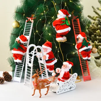 Božićni Električni Lutke Djeda Mraza, Igračke za Penjanje Stepenicama s Glazbom, Ukras Božićnog Drvca, Novogodišnji Dar za Djecu