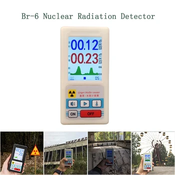 BR-6 Detektor nuklearnog zračenja Mobilni Geigerov Brojač Dozimetar Digitalni rendgenski Beta i Gama Radioaktivnosti, Napajanje iz Baterije