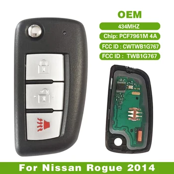 CN027034 Original Za N--issan Rogue 2014 Flip-ključ Automatski Daljinski Privjesak 4A PCF7961M Čip 434 Mhz CWTWB1G767 TWB1G767 28268-4CB1A