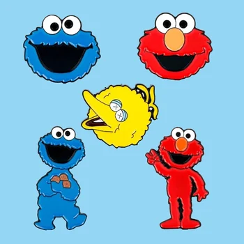Crtani Ulica Sezam Broš Ikonu Elmo Cookie Monster Эмалевая Pin Metalne Anime Nakit Igle S Lapels Cosplay Kolekcija Nakita