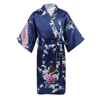 Dječja Атласное Kimono s Cvjetnim Uzorkom Za Djevojčice, haljine s Cvjetnim Uzorkom Za Djevojčice, Vjenčanje spavaćica Za Djeveruše, Dječji Rođendan, Spa Ogrtač