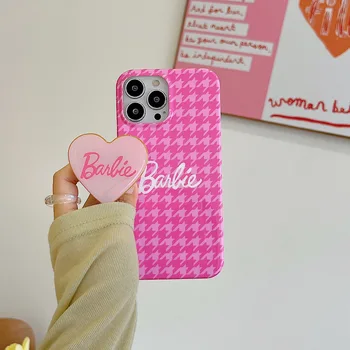 Draga Roza Barbie Lutku s držačem Torbica Za Telefon iPhone 11 12 13 14 Pro Max X Xs Xr 7 8 Plus SE 2020 Mekana Silikonska Torbica od TPU