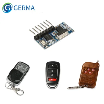 GERMA RF 433 Mhz Predajnik 4 Tipke za Daljinsko Upravljanje + Modul Prijemnika Fiksni EV1527 Dekodiranje, 4CH int Izlaz S Učeći Skup DIY