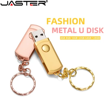 JASTER Rose Gold USB flash drive Mini metalna Ručka za pogon Vodootporan Poglavica Silver Memory stick 64 GB 32 GB 16 GB Korisničke logotipi pokloni