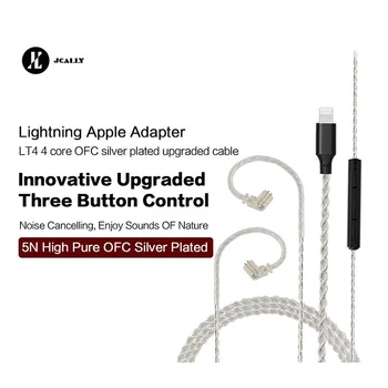 JCALLY LT4 Light-ning Srebrna Kabel za paket 4 niti 5N бескислородный bakrena žica OFC s mikrofonom za iphone iOS KZ EDX ZSN PRO