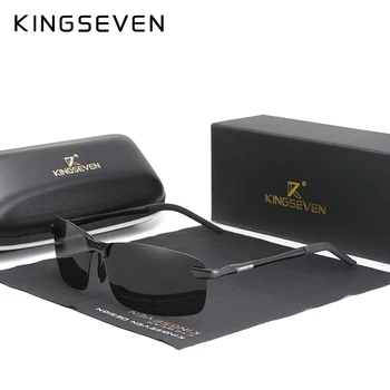 KINGSEVEN NOVI Update Modne Muške Aluminijske Sunčane Naočale Polarizirane Rimless Jednostavan Dizajn Sunčane Naočale Za Vožnju Marke Gospodo UV400