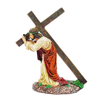 Kip Isusa od smole, Noseći Križ na putu na Golgotu, Religijske Skulpture, kršćanske Katoličke Obrta, Crkvene Stolni Ukras