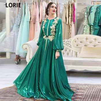 LORIE Smaragdno-Zelena Marokanski Kaftan Haljine za Žene Formalne Zlatne Čipke, Haljine Princeze Dubai za Celebrity Maturalne Haljine 2020