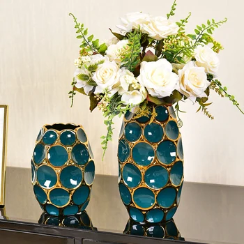 Moderna lagan luksuzna vaza za dnevni boravak cvjetnih aranžmana europska kreativno keramičke sušeni cvijet imitacija cvjetni ukrasi