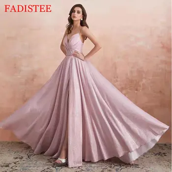 New Style V-neck Glitter Evening Dresses Party Gowns A-line večernja haljina Women ' s Dress Robe De Soirée Femme Abendklei