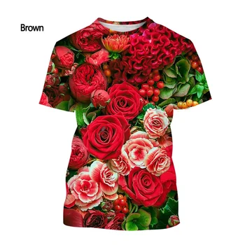Novi modni havajski majica sa 3D ispis i cvjetni uzorak, muška i ženska ljetna Casual Košulja s kratkim rukavima, Vrhovima