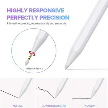 Olovka-olovka za Apple iPad Pro / Air Anti-mistouch Odbijanje dlan Bluetooth-kompatibilni Aktivni olovka za tablet Samsung Android