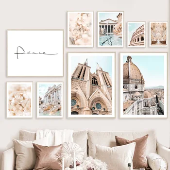 Panteon, Bazilika Santa Maria del Fiore, Koloseum, Rim, Fontana di Trevi, Italija, Umjetničke plakati, Grafike, Zidni Paneli, Kućni Dekor