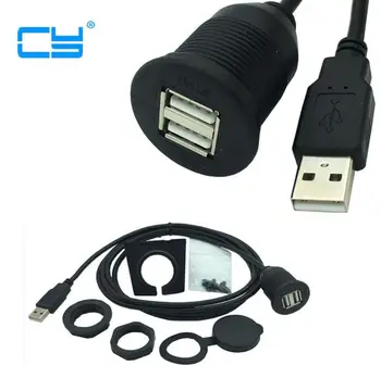 Produžni USB 2.0 A-Male Do 2 A-Female Kabel za Skrivenu ugradnju Panel Ploče s Instrumentima Vodootporan Kabel za Vozila, Plovila, Motocikla 1 m, 3 m 2 m