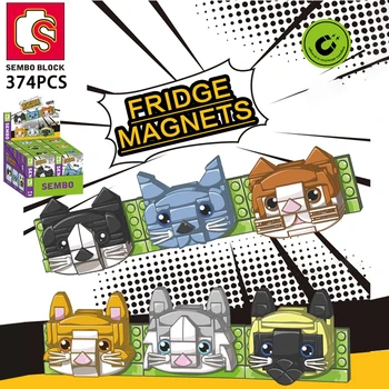 SEMBO Magneti Za Hladnjak Cigle Mini Mačka Gradivni Blokovi DIY Igra Postavlja Prikaz Naplativa Ideja Darove, Igračke Za Djecu I Odrasle
