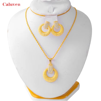 Setovi nakita iz Dubaija za Žene, Afrički Nigerijski Svadbeni Poklon za Djevojčice, Etiopska Najverovatnije set od Naušnice i ogrlice