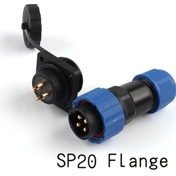 SP20 IP68 Prirubnice Vodootporan Priključni utikač i utičnica s 1/2/3/4/5/6/7/9/12/14-pin kabelskom