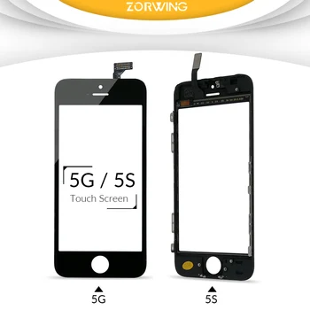 Touchpad ZORWING Za iPhone 5s 5 Zaslon Osjetljiv na dodir Digitalizator Staklena Leća Senzor Rezervni Dijelovi za touch Screen Iphone