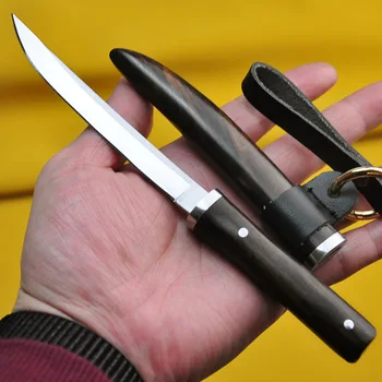 Vruće Prodaju D2 čelika ravne nož vanjski visoke tvrdoće oštar nož za rezanje mesa nož polje samoobrane prijenosni voćni nož