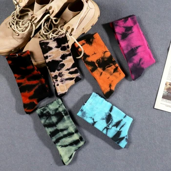 Čarape s kravatom boje za kosu, europske i američke ulične čarape u stilu hip-hop, Marke Tide, u Paru Čarape u cijevi, Sportski Pamučne Čarape, Čarape