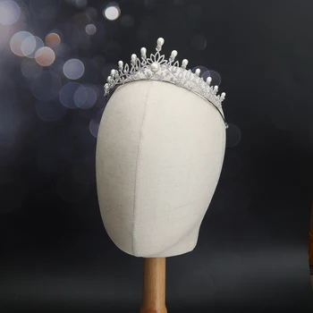 ТИРИМ Biseri Kubni Cirkon Crown Cvijet Оголовье Wemen Tiaras Vjenčanje Nakit Za Kosu Nevjesta Pribor Za Kosu Prinčevi Pozivnice za Vjenčanje